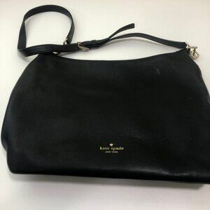 Kate Spade New York Shoulder Bag Black White/Black Stripes Interior